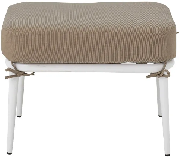 CREATIVE COLLECTION Cia taburet, m. hynde - reb og hvid metal